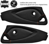 ORANGE STITCH 2X DOOR CARD LEATHER & CARBON VINYL COVER FOR LOTUS ELISE EXIGE S2