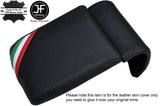BLACK STITCH ITALIAN FLAG LEATHER ARMREST COVER FITS ALFA ROMEO GIULIETTA 10-16