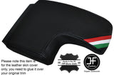 BLACK STITCH ITALIAN FLAG ARMREST LID LEATHER COVER FITS ALFA ROMEO 159 05-11