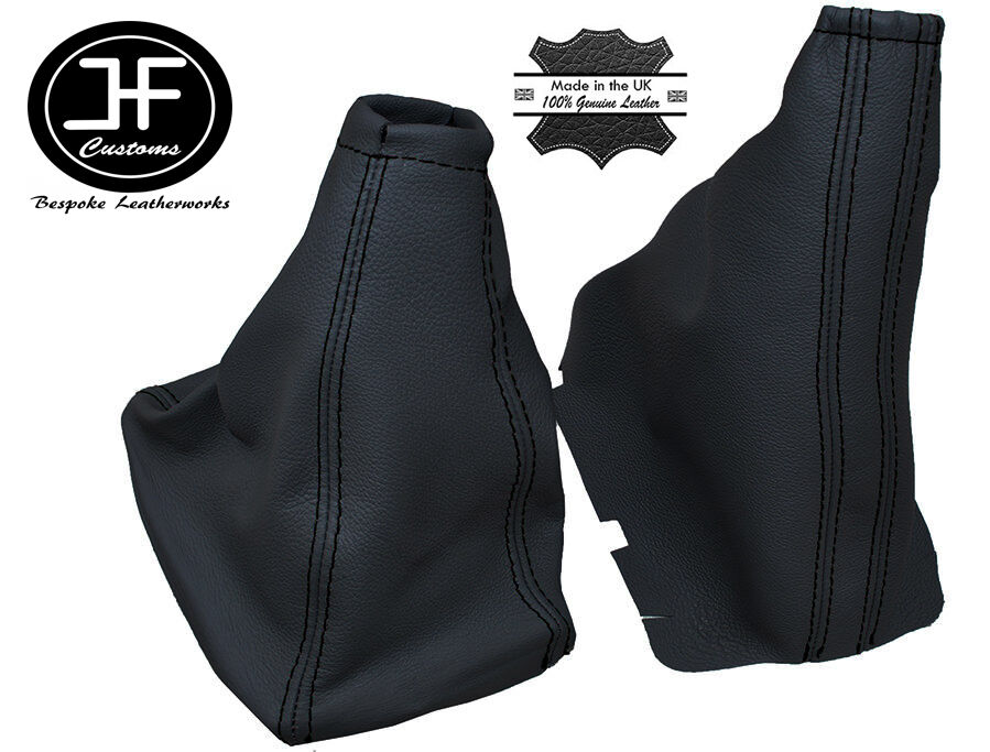 BLACK STITCH GRAPHITE LEATHER GAITER SET FITS VAUXHALL OPEL CORSA C MKII CUSTOM