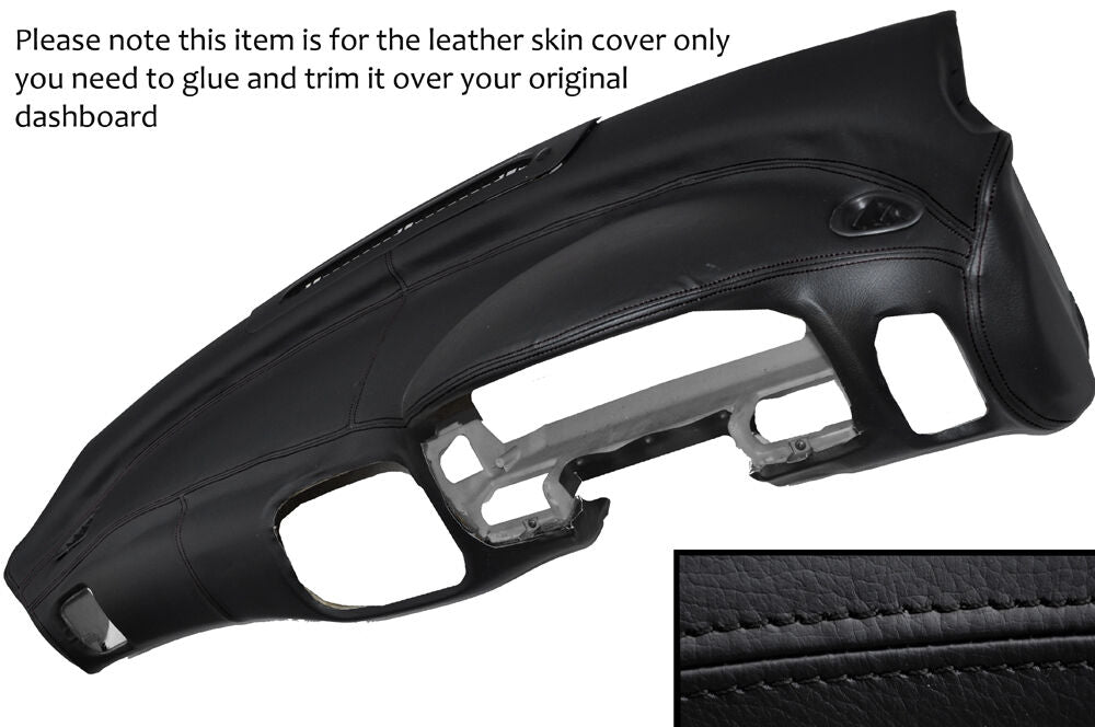 BLACK STITCH DASH DASHBOARD LEATHER SKIN COVER FITS SUBARU IMPREZA WRX STI 92-97