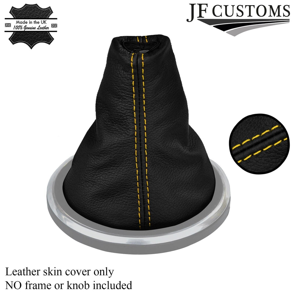FITS FORD FIESTA FUSION MK6 LEATHER GEAR GAITER YELLOW STITCH CUSTOM NEW