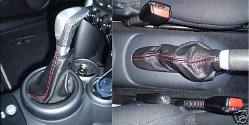 FITS BMW MINI COOPER ONE S 1 GEAR/HANDBRAKE GAITERS RED STIH CUSTOM NEW