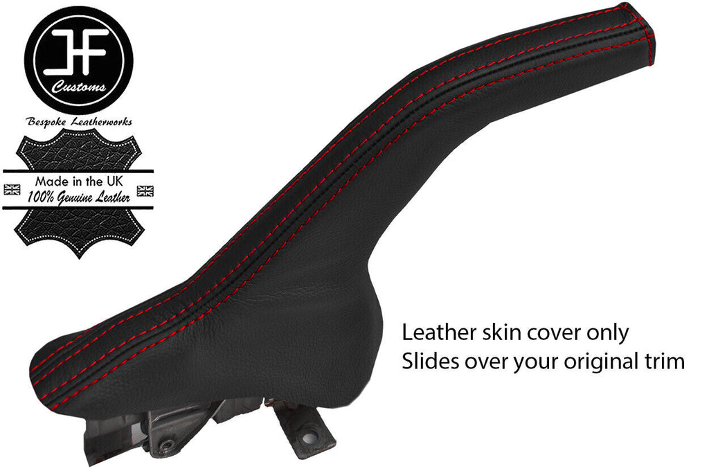 RED STITCH TOP GRAIN LEATHER HANDBRAKE GAITER FOR VAUXHALL OPEL VIVA 15-19