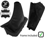 BLACK LEATHER HANDBRAKE GAITER WITH PLASTIC FRAME FITS VOLVO S80 1998-2005