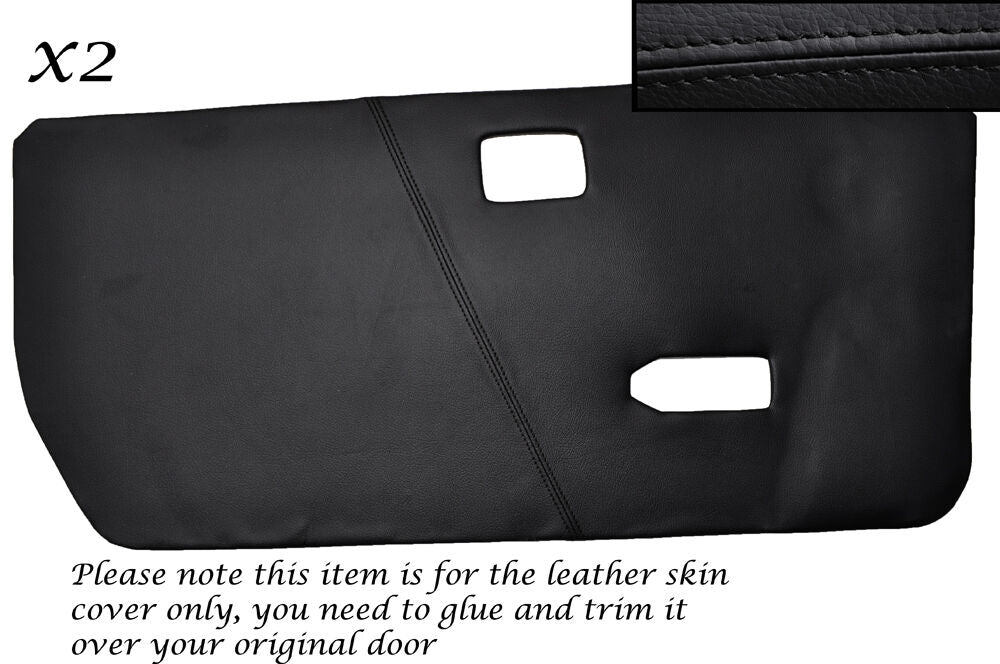 BLACK STITCHING 2X FRONT DOOR CARDS LEATHER SKIN COVERS FITS TRIUMPH SPITFIRE