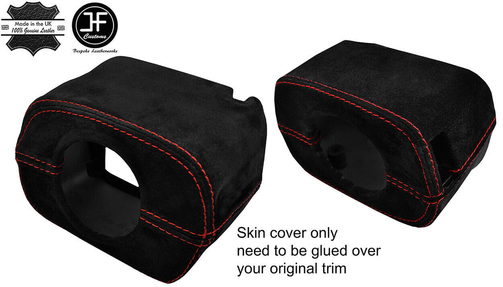 RED STITCH STEERING SHROUD COLUMN SUEDE COVER FOR MAZDA MX5 MK1 MIATA 90-97