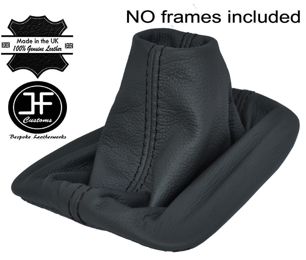 BLACK STITCH GREY LEATHER MANUAL GEAR GAITER FITS VW VOLKSWAGEN TOURAN 03-2009