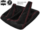RED STITCH REAL SUEDE MANUAL 4X4 GEAR GAITERS FITS TOYOTA HILUX 2012-2016