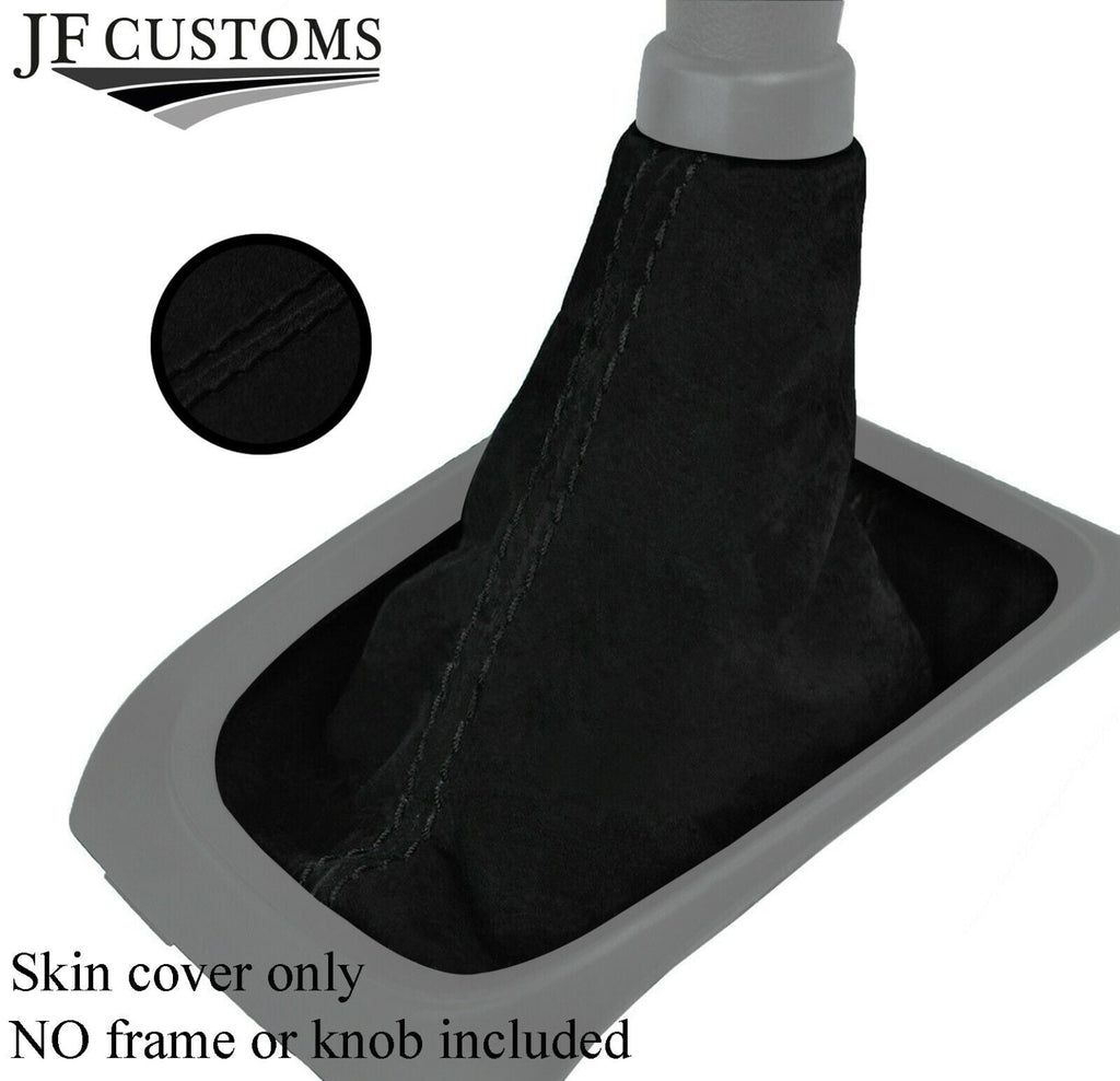 BLACK STITCHING REAL SUEDE GEAR GAITER FOR SUZUKI CELERIO 2014-2018 CUSTOM NEW