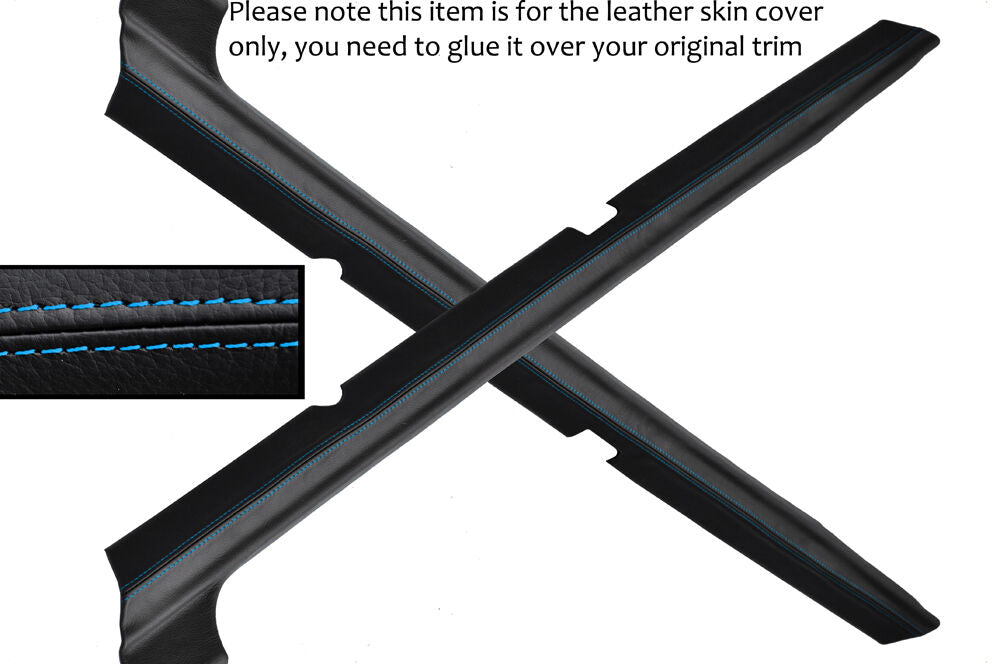 BLUE STITCH 2X DOOR SILL SKIN COVERS FITS FORD ESCORT MK3 MK4 XR3I RS TURBO