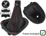 RED STITCH LEATHER GEAR GAITER WITH PLASTIC FRAME FOR ALFA ROMEO GT 2003-2010