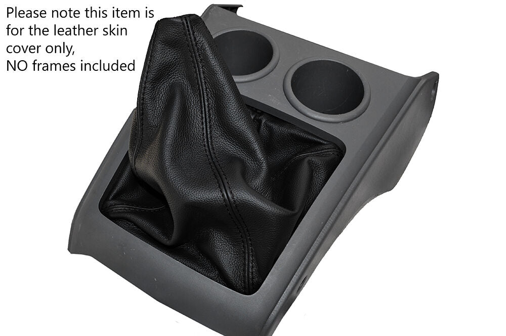 BLACK STITCHING MANUAL LEATHER GEAR GAITER FITS FORD RANGER 2WD 4X2 2006-2011