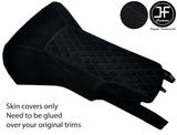 BLACK DIAMOND STITCH SUEDE CENTRE CONSOLE+ARMREST COVER FOR CORVETTE C6 05-13