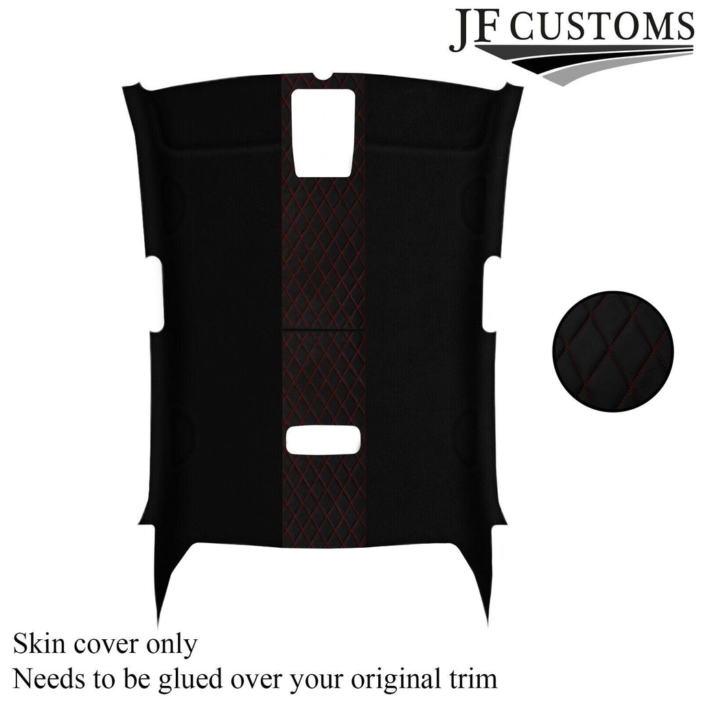 DSG2 D RED DIAMOND STITCH LUXE SUEDE HEADLINER COVER FOR VW JETTA MK5 05-19 5DR