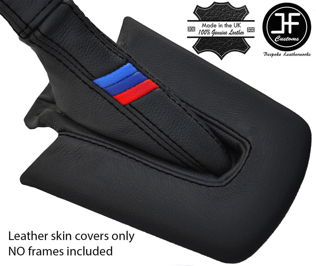 BLACK STITCHING TRI STRIPE LEATHER HANDBRAKE GAITER FOR BMW Z4 E85 E86 02-08