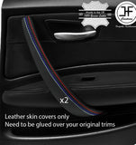 TRI STITCH 2X FRONT DOOR HANDLE TRIM LEATHER COVER FOR BMW 1 E87 04-12 DSG2