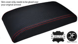 RED STITCH ARMREST CARBON FIBER VINYL COVER FITS TOYOTA MR2 MK1 AW11 85-1989