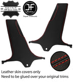 RED STITCH 2X LOWER B PILLAR LEATHER COVER FOR HONDA CIVIC MK10 X 17-21 4 DR