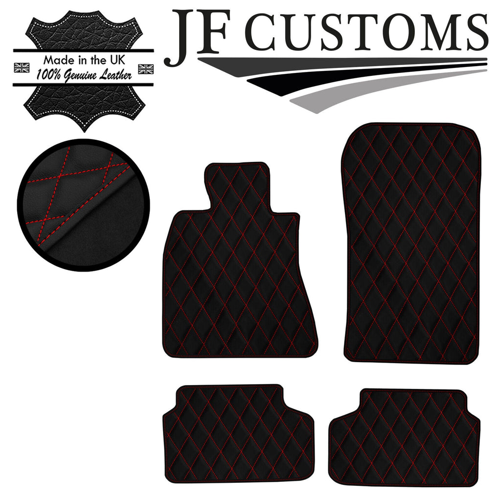 RED DIAMOND STITCH VINYL 4X TAILORED FLOOR MAT CARPETS FOR BMW G30 G31 17-21