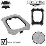 WHITE LEATHER GEAR SURROUND COVER + PLASTIC FRAME FITS JEEP RENEGADE 14-19