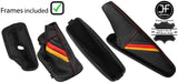 RED STITCH GERMAN STRIPE AUTOMATIC GAITER SET+PLASTIC FRAME FOR BMW E46 99-05