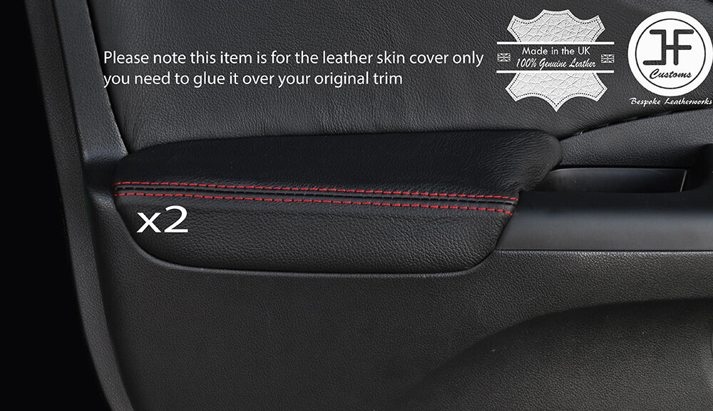 RED  STITCH 2X FRONT DOOR ARMREST LEATHER COVER FITS HONDA CRV 2012-2016