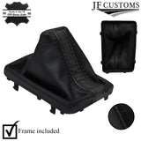 BLACK LEATHER AUTO S-TRONIC GEAR COVER+PLASTIC FRAME FOR AUDI Q2 16-22