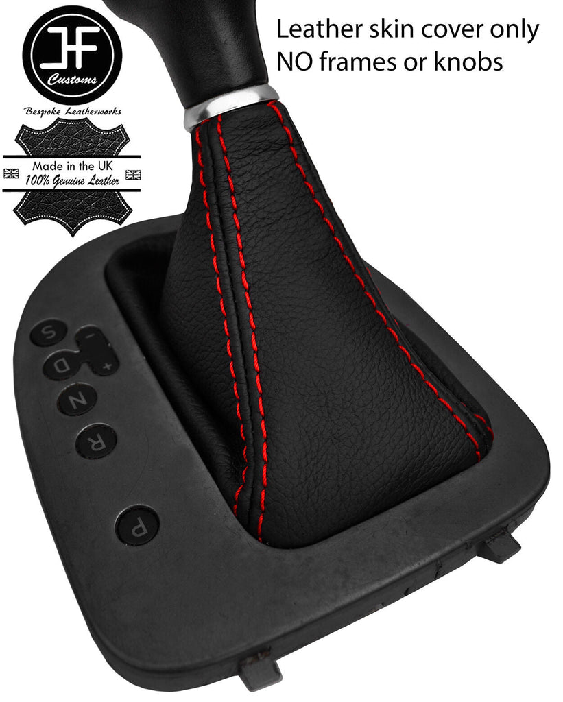RED STITCH TOP GRAIN LEATHER AUTOMATIC GEAR GAITER FOR SEAT LEON MK2 10-12