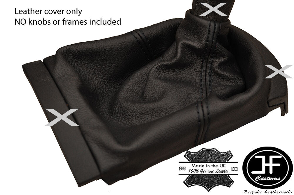 BLACK STITCH REAL LEATHER MANUAL GEAR GAITER FITS SEAT IBIZA CORDOBA 2002-2008