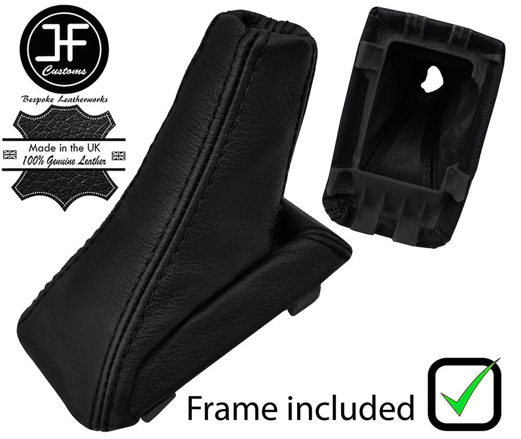 BLACK STITCH LEATHER GEAR GAITER+PLASTIC FRAME FITS TOYOTA COROLLA G6 G6R 97-00