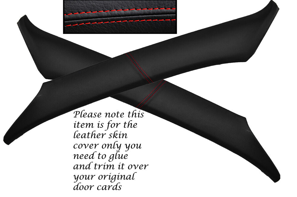 RED STITCH WINDSCREEN PILLAR LEATHER COVERS FITS LAND ROVER FREELANDER 98-05