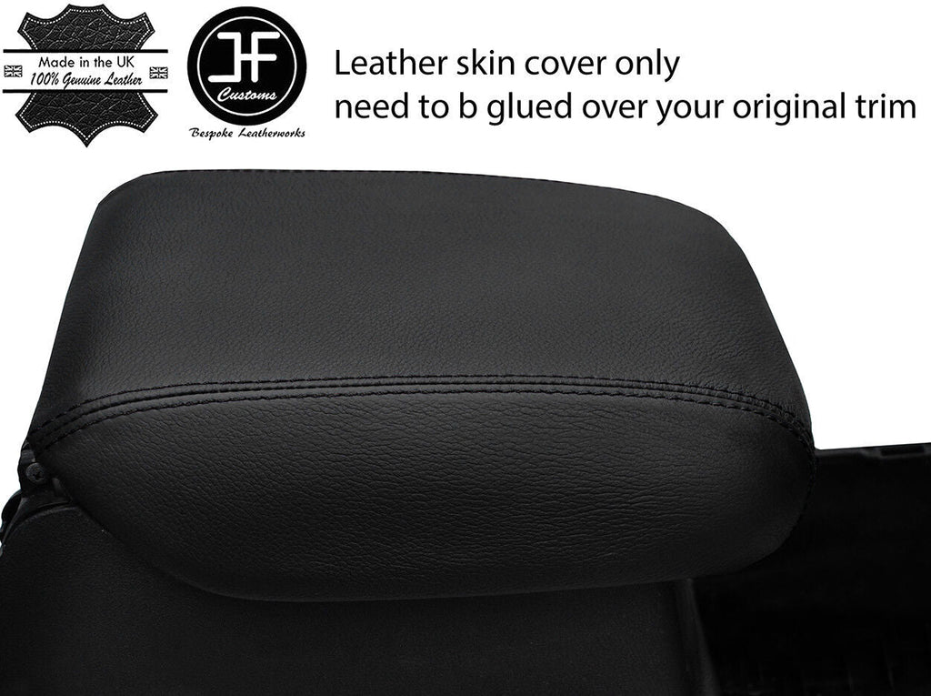 BLACK STITCH REAL LEATHER ARMREST LID COVER FITS HONDA CRV CR-V 2015-2018