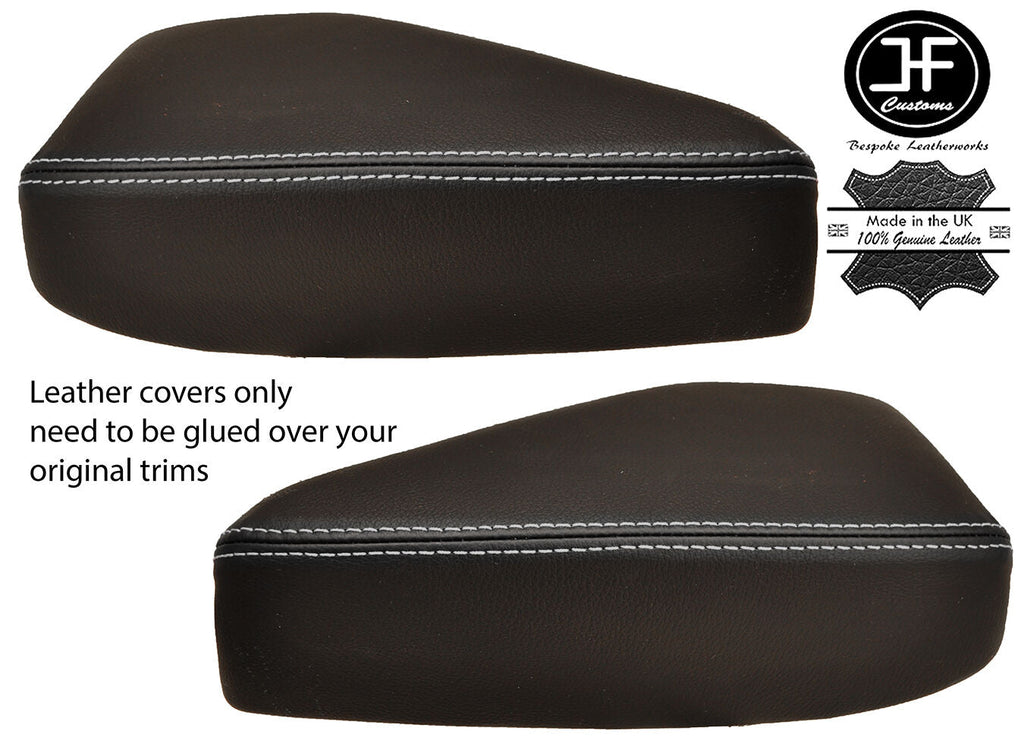 GREY  STITCH 2X FRONT DOOR ARMREST LEATHER COVER FOR MITSUBISHI OUTLANDER 07-13