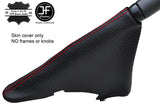 RED STITCH CARBON FIBER VINYL HANDBRAKE GAITER FOR BMW MINI R50 R52 R53 01-06