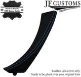 L BLUE STITCH PERFORATED LEATHER 1X FRONT DOOR HANDLE COVER FOR BMW 3 SERIES E9X
