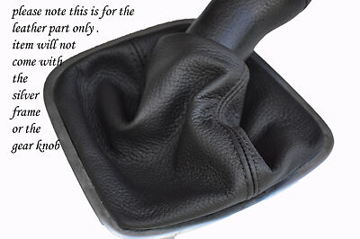 black stitch FITS VW POLO MK8 2010+ GEAR GAITER REAL LEATHER CUSTOM NEW