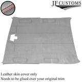 RED STITCH LUXE SUEDE L GREY HEADLINER COVER FITS FORD SIERRA COSWORTH 3 DR