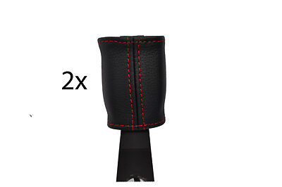 red stitching FITS TOYOTA YARIS 99-05 2X FRONT SEAT BELT STALK LEATHER COVERS