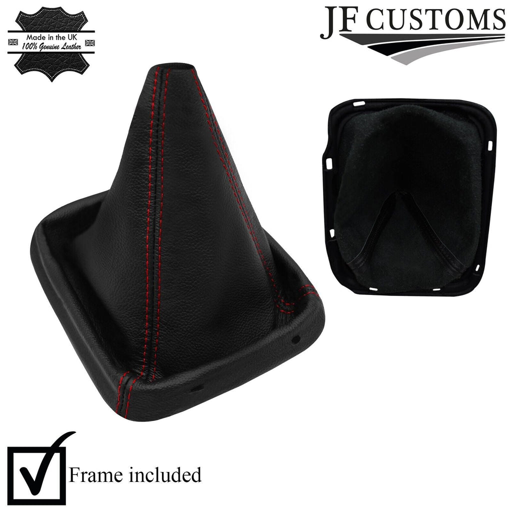 RED STITCH LEATHER GEAR GAITER+PLASTIC FRAME FITS NISSAN FRONTIER 05-21