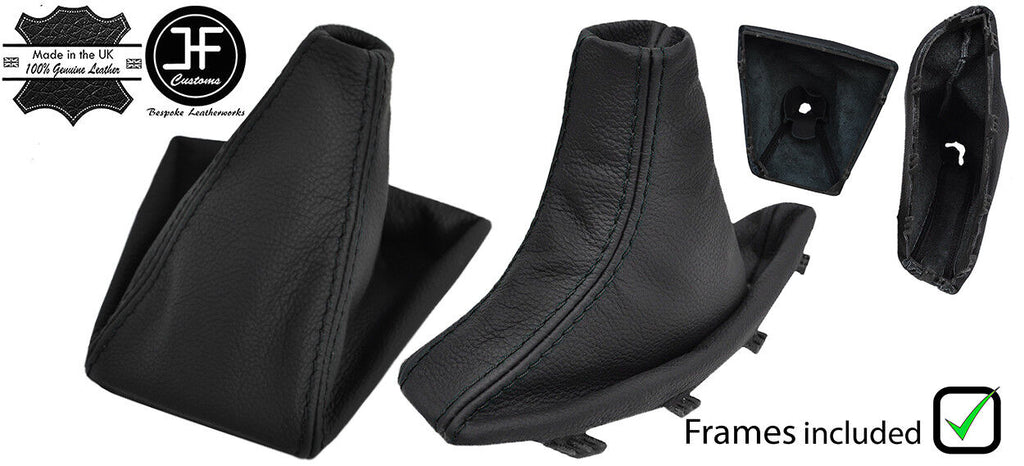 BLACK STITCH LEATHER GEAR HANDBRAKE GAITER + PLASTIC FRAME FOR BMW X3 E83 03-10
