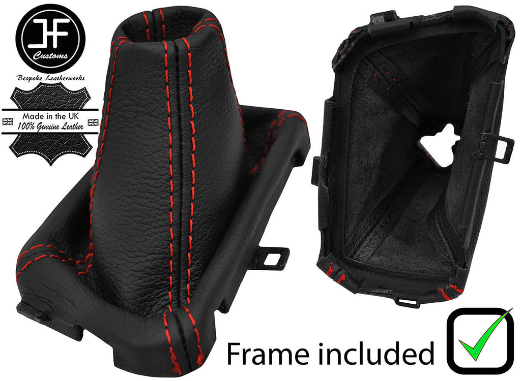 RED STITCH LEATHER AUTOMATIC GEAR GAITER+PLASTIC FRAME FITS TOYOTA C-HR 16-19