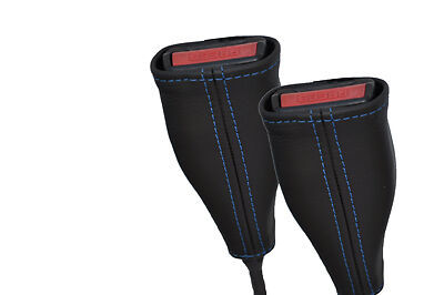 blue stitch FITS RENAULT MEGANE 02-08 2X FRONT SEAT BELT STALK COVERS CUSTOM NEW