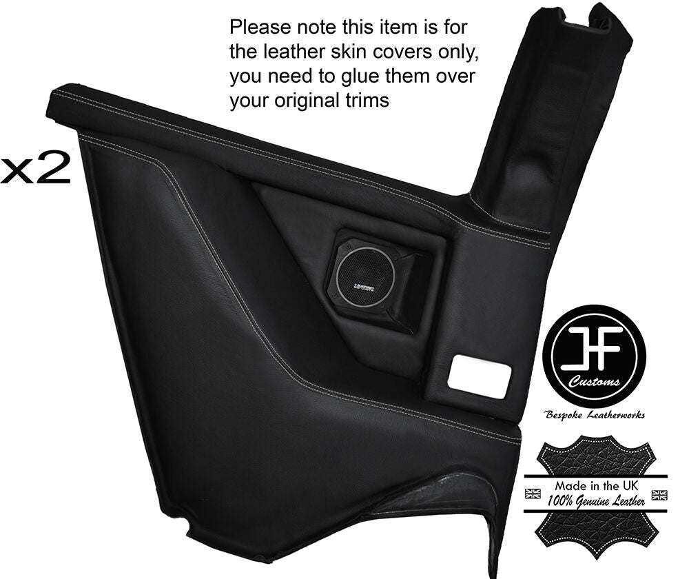 GREY STITCHING 2x REAR QUARTER PANE LEATHER COVERS FITS LOTUS EXCEL SE