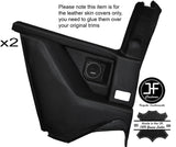 GREY STITCHING 2x REAR QUARTER PANE LEATHER COVERS FITS LOTUS EXCEL SE