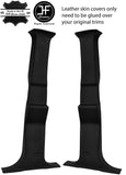 BLACK & BLACK 2 TONE REAL LEATHER 2X B PILLAR COVERS FITS HUMMER H2 03-07