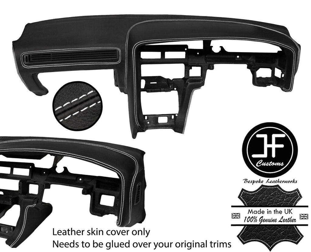 WHITE STITCH DASH DASHBOARD REAL LEATHER COVER FOR TOYOTA SUPRA MK3 86-93 JF1
