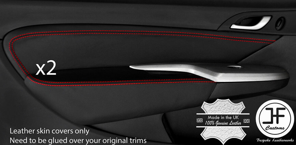 RED STICH 2X DOOR CARD&ARMREST TRIM COVER FOR HONDA CIVIC TYPE R 06-12 STYLE2