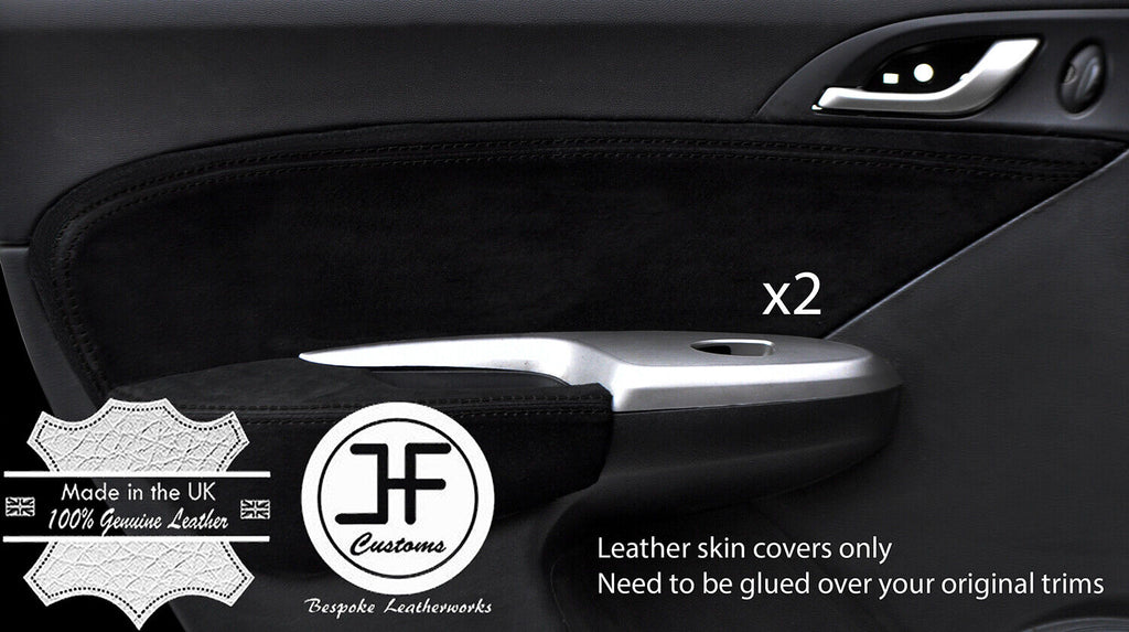 BLACK STITCH 2X REAR DOOR CARD TRIM SUEDE COVER FOR HONDA CIVIC 06-12 STYLE 2