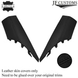 BLACK STITCH LEATHER 2X REAR D PILLAR COVERS FOR AUDI A3 RS3 8V 13-20 SALOON